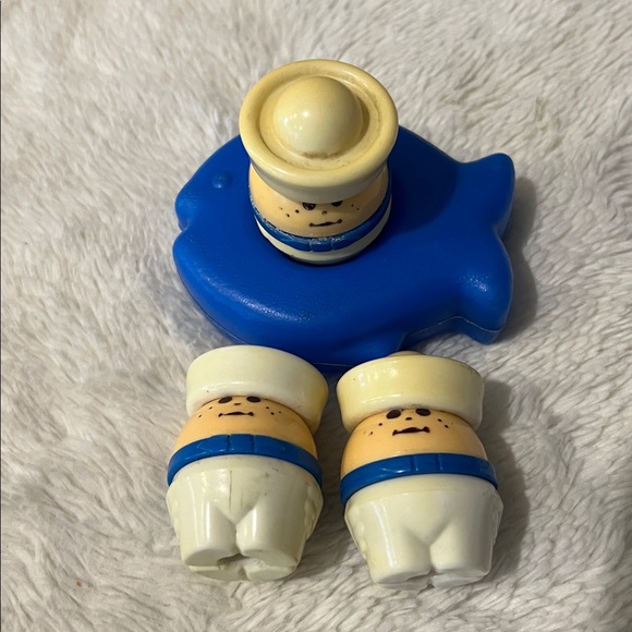 Little Tikes Other - Vintage Little Tikes Toddle Tots Chunky People Navy Sailor Boy Toy 3 fish boat